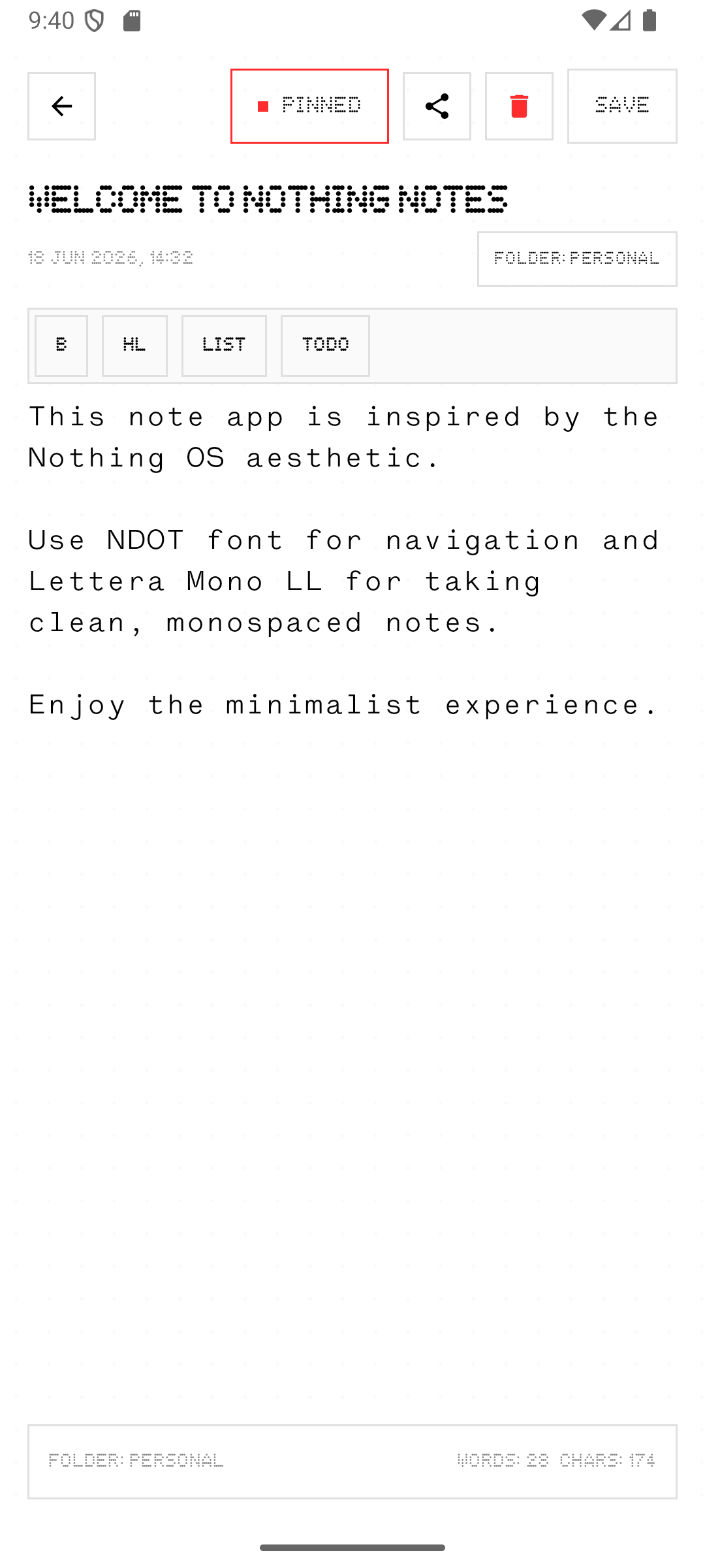 Rich Note Editor & Telemetry Footer