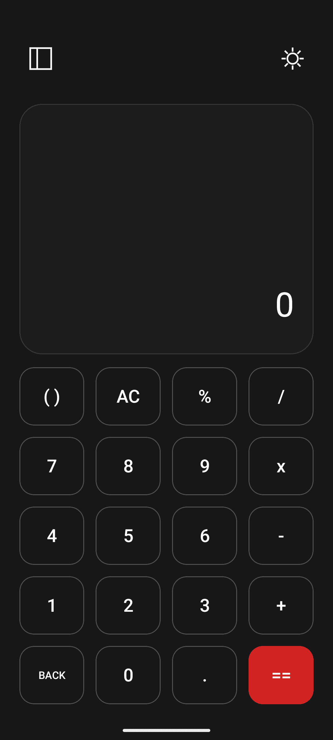 Dark Mode Calculator UI